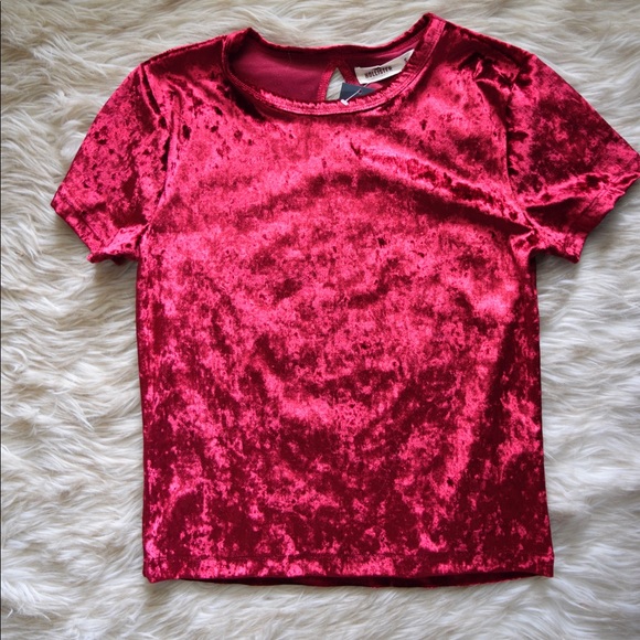 Deep Red Crushed Velvet Top, Size Small. NWT - Picture 2 of 9